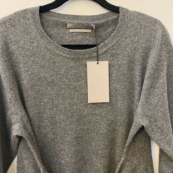 Sintesis Wool Cashmere Loose Fit Tie Front Top Sweater Women Size L - Picture 4 of 7